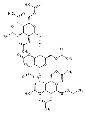 ethyl 2,3,6-tri-O-acetyl-4-O-(2,3,6-tri-O-acetyl-4-O-(2,3,4,6-tetra-O-acetyl-α-O-glucopyranosyl)-α-D-glucopyranosyl)-β-D-glucopyranosyl disulfide_677031-74-2