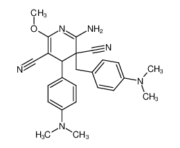 2-amino-3-(4-dimethylamino-benzyl)-4-(4-dimethylamino-phenyl)-6-methoxy-3,4-dihydro-pyridine-3,5-dicarbonitrile_67720-37-0