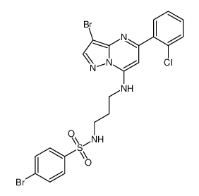 4-bromo-N-(3-((3-bromo-5-(2-chlorophenyl)pyrazolo[1,5-a]pyrimidin-7-yl)amino)propyl)benzenesulfonamide_677279-69-5