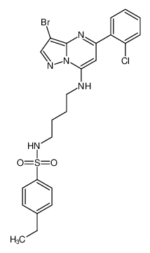 N-(4-((3-bromo-5-(2-chlorophenyl)pyrazolo[1,5-a]pyrimidin-7-yl)amino)butyl)-4-ethylbenzenesulfonamide_677279-92-4