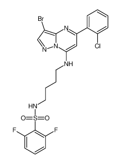 N-(4-((3-bromo-5-(2-chlorophenyl)pyrazolo[1,5-a]pyrimidin-7-yl)amino)butyl)-2,6-difluorobenzenesulfonamide_677280-00-1