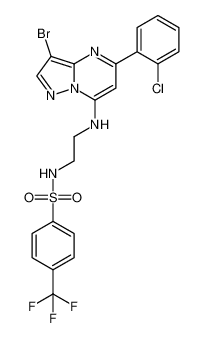 N-(2-((3-bromo-5-(2-chlorophenyl)pyrazolo[1,5-a]pyrimidin-7-yl)amino)ethyl)-4-(trifluoromethyl)benzenesulfonamide_677280-68-1