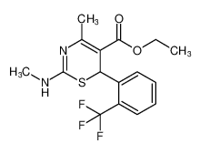 ethyl 4-methyl-2-(methylamino)-6-(2-(trifluoromethyl)phenyl)-6H-1,3-thiazine-5-carboxylate_677315-51-4