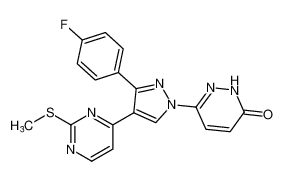 6-(3-(4-fluorophenyl)-4-(2-(methylthio)pyrimidin-4-yl)-1H-pyrazol-1-yl)pyridazin-3(2H)-one_677318-43-3