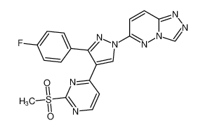 6-(3-(4-fluorophenyl)-4-(2-(methylsulfonyl)pyrimidin-4-yl)-1H-pyrazol-1-yl)-[1,2,4]triazolo[4,3-b]pyridazine_677319-14-1