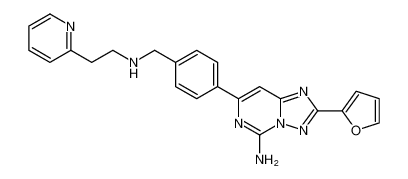 2-(furan-2-yl)-7-(4-(((2-(pyridin-2-yl)ethyl)amino)methyl)phenyl)-[1,2,4]triazolo[1,5-c]pyrimidin-5-amine_677347-98-7