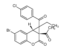 rel-(1aR,7bR)-1a-acetyl-6-bromo-1-(4-chlorobenzoyl)-1-ethyl-1a,7b-dihydrocyclopropa[c]chromen-2(1H)-one_677354-66-4