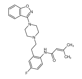 3-Methyl-but-2-enoic acid {2-[2-(4-benzo[d]isoxazol-3-yl-piperazin-1-yl)-ethyl]-4-fluoro-phenyl}-amide_677708-91-7