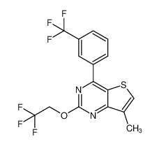 7-methyl-2-(2,2,2-trifluoroethoxy)-4-(3-(trifluoromethyl)phenyl)thieno[3,2-d]pyrimidine_677716-31-3