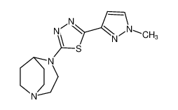 2-(1,4-diazabicyclo[3.2.2]nonan-4-yl)-5-(1-methyl-1H-pyrazol-3-yl)-1,3,4-thiadiazole_677724-26-4