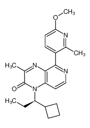 (R)-1-(1-cyclobutylpropyl)-5-(6-methoxy-2-methylpyridin-3-yl)-3-methylpyrido[3,4-b]pyrazin-2(1H)-one_677744-97-7