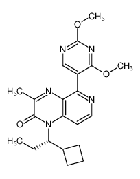 (S)-1-(1-cyclobutylpropyl)-5-(2,4-dimethoxypyrimidin-5-yl)-3-methylpyrido[3,4-b]pyrazin-2(1H)-one_677745-40-3