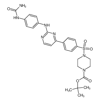 4-{4-[2-(4-Ureido-phenylamino)-pyrimidin-4-yl]-benzenesulfonyl}-piperazine-1-carboxylic acid tert-butyl ester_677752-90-8