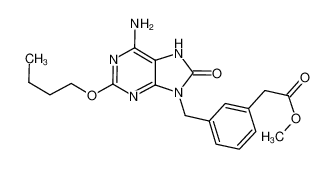 methyl {3-[(6-amino-2-butoxy-8-oxo-7,8-dihydro-9H-purin-9-yl)methyl]phenyl}acetate_677773-91-0