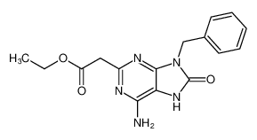 ethyl 2-(6-amino-9-benzyl-8-oxo-8,9-dihydro-7H-purin-2-yl)acetate_677774-02-6