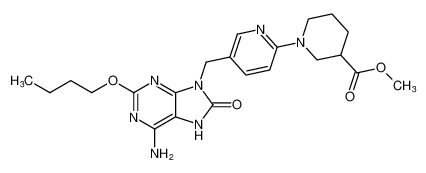 methyl 1-(5-((6-amino-2-butoxy-8-oxo-7,8-dihydro-9H-purin-9-yl)methyl)pyridin-2-yl)piperidine-3-carboxylate_677774-59-3