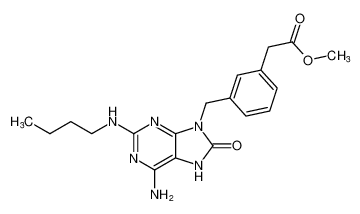 methyl 2-(3-((6-amino-2-(butylamino)-8-oxo-7,8-dihydro-9H-purin-9-yl)methyl)phenyl)acetate_677774-68-4