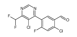 2-chloro-5-(5-chloro-6-(difluoromethyl)pyrimidin-4-yl)-4-fluorobenzaldehyde_677776-28-2
