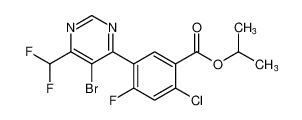 isopropyl 5-(5-bromo-6-(difluoromethyl)pyrimidin-4-yl)-2-chloro-4-fluorobenzoate_677776-41-9