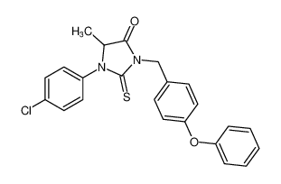 1-(4-chlorophenyl)-5-methyl-3-(4-phenoxybenzyl)-2-thioxoimidazolidin-4-one_677797-63-6