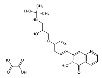 6-Methyl-7-[4-(2-hydroxy-3-tert. butylamino-propoxy)-phenyl]-1,6-naphthyridin-5(6H)-one oxalate_67794-41-6