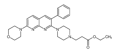 ethyl 3-(4-(7-morpholino-3-phenyl-1,8-naphthyridin-2-yl)piperazin-1-yl)propanoate_678160-53-7