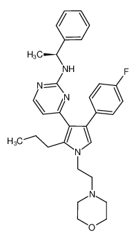 (S)-4-(4-(4-fluorophenyl)-1-(2-morpholinoethyl)-2-propyl-1H-pyrrol-3-yl)-N-(1-phenylethyl)pyrimidin-2-amine_678161-87-0