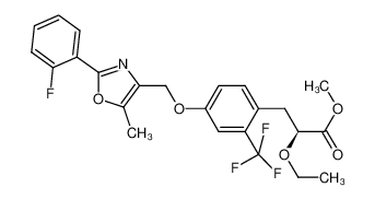 (S)-2-ethoxy-3-{4-[2-(2-fluoro-phenyl)-5-methyl-oxazol-4-ylmethoxy]-2-trifluoromethyl-phenyl}-propionic acid methyl ester_678164-38-0