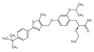(S)-3-{4-[2-(4-tert-butyl-phenyl)-5-methyl-oxazol-4-ylmethoxy]-2-isopropoxy-phenyl}-2- ethoxy-propionic acid_678165-42-9