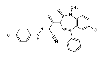 3-(7-Chloro-1-methyl-2-oxo-5-phenyl-2,3-dihydro-1H-benzo[e][1,4]diazepin-3-yl)-2-[(4-chloro-phenyl)-hydrazono]-3-oxo-propionitrile_678171-13-6