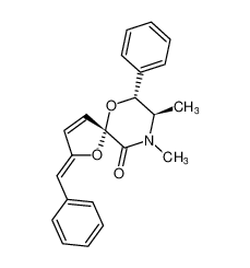 (5S,7R,8R)-2-((Z)-benzylidene)-8,9-dimethyl-7-phenyl-1,6-dioxa-9-azaspiro[4.5]dec-3-en-10-one_678171-99-8