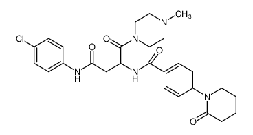 N-(4-((4-chlorophenyl)amino)-1-(4-methylpiperazin-1-yl)-1,4-dioxobutan-2-yl)-4-(2-oxopiperidin-1-yl)benzamide_678176-16-4