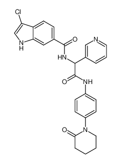 3-chloro-N-(2-oxo-2-((4-(2-oxopiperidin-1-yl)phenyl)amino)-1-(pyridin-3-yl)ethyl)-1H-indole-6-carboxamide_678177-79-2
