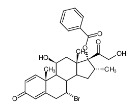 Benzoic acid (7R,10R,11S,13S,16R,17R)-7-bromo-11-hydroxy-17-(2-hydroxy-acetyl)-10,13,16-trimethyl-3-oxo-6,7,8,9,10,11,12,13,14,15,16,17-dodecahydro-3H-cyclopenta[a]phenanthren-17-yl ester_67850-28-6