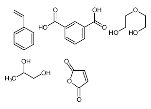 benzene-1,3-dicarboxylic acid,furan-2,5-dione,2-(2-hydroxyethoxy)ethanol,propane-1,2-diol,styrene_67859-89-6