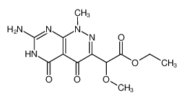 (7-amino-1-methyl-4,5-dioxo-1,4,5,6-tetrahydro-pyrimido[4,5-c]pyridazin-3-yl)-methoxy-acetic acid ethyl ester_67873-39-6