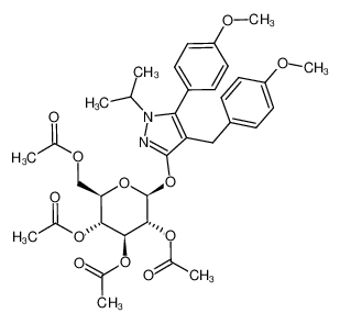 1-isopropyl-5-(4-methoxyphenyl)-4-[(4-methoxyphenyl)methyl]-3-(2,3,4,6-tetra-O-acethyl-β-D-glucopyranosyloxy)-1H-pyrazole_678994-83-7
