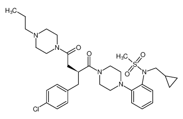 (S)-N-(2-(4-(2-(4-chlorobenzyl)-4-oxo-4-(4-propylpiperazin-1-yl)butanoyl)piperazin-1-yl)phenyl)-N-(cyclopropylmethyl)methanesulfonamide_678995-35-2