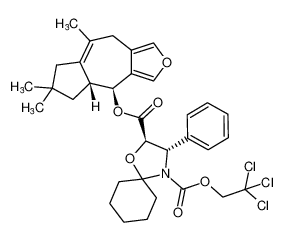 4-(2,2,2-trichloroethyl) 2-((4S,4aR)-6,6,8-trimethyl-4,4a,5,6,7,9-hexahydroazuleno[5,6-c]furan-4-yl) (2R,3S)-3-phenyl-1-oxa-4-azaspiro[4.5]decane-2,4-dicarboxylate_679000-74-9