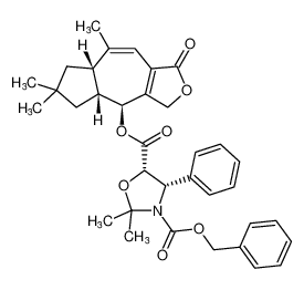3-benzyl 5-((4S,4aR,7aS)-6,6,8-trimethyl-1-oxo-1,3,4,4a,5,6,7,7a-octahydroazuleno[5,6-c]furan-4-yl) (4S,5S)-2,2-dimethyl-4-phenyloxazolidine-3,5-dicarboxylate_679001-06-0