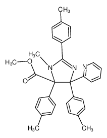3-methyl-5-pyridin-2-yl-2,4,5-tri-p-tolyl-4,5-dihydro-3H-imidazole-4-carboxylic acid methyl ester_67921-95-3