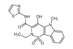 2-ethyl-4-hydroxy-5-methyl-1,1-dioxo-2,5-dihydro-1H-1λ6-[1,2]thiazino[5,6-b]indole-3-carboxylic acid thiazol-2-ylamide_67929-59-3