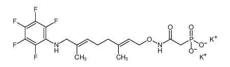 potassium (2-((((2E,6E)-3,7-dimethyl-8-((perfluorophenyl)amino)octa-2,6-dien-1-yl)oxy)amino)-2-oxoethyl)phosphonate_679393-80-7