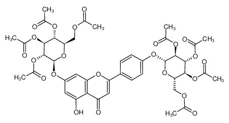 7-O-(2,3,4,6-tetra-O-acetyl-β-D-glucopyranosyl)-4'-O-(2,3,4,6-tetra-O-acetyl-β-L-glucopyranosyl)apigenin_679398-72-2