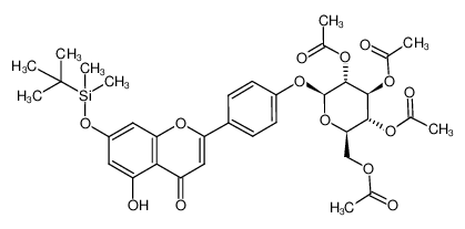 7-O-tert-butyldimethylsilyl-4'-O-(2,3,4,6-tetra-O-acetyl-β-D-glucopyranosyl)apigenin_679398-80-2