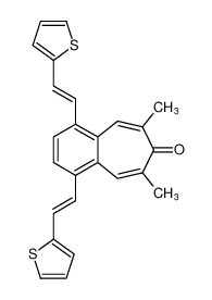 6,8-dimethyl-1,4-bis((E)-2-(thiophen-2-yl)vinyl)-7H-benzo[7]annulen-7-one_679403-82-8