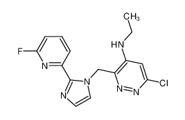{6-Chloro-3-[2-(6-fluoro-pyridin-2-yl)-imidazol-1-ylmethyl]-pyridazin-4-yl}-ethyl-amine_679405-38-0
