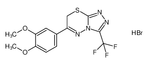 6-(3,4-dimethoxyphenyl)-3-(trifluoromethyl)-7H-[1,2,4]triazolo[3,4-b][1,3,4]thiadiazine hydrobromide_679420-04-3