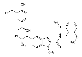 N-(2,6-dimethoxybenzyl)-5-((R)-2-(((R)-2-hydroxy-2-(4-hydroxy-3-(hydroxymethyl)phenyl)ethyl)amino)propyl)-1-methyl-1H-indole-2-carboxamide_679427-82-8