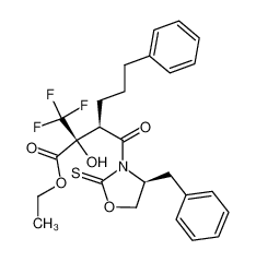 (2S,3R)-3-((S)-4-Benzyl-2-thioxo-oxazolidine-3-carbonyl)-2-hydroxy-6-phenyl-2-trifluoromethyl-hexanoic acid ethyl ester_679437-17-3